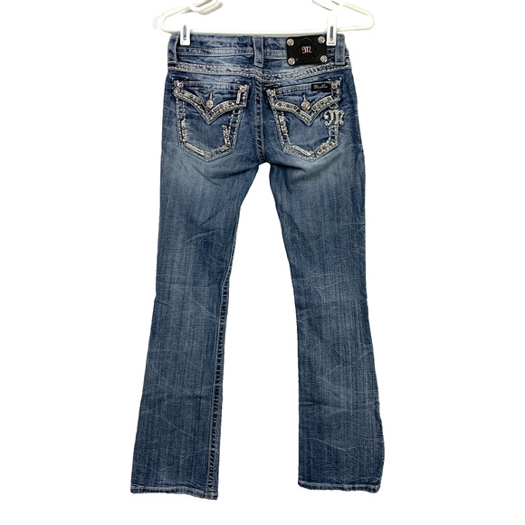 Miss Me Bling Embellished Festival Boot Cut Jeans 26 x 33 JE5836B7L - Picture 5 of 12